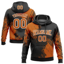 Load image into Gallery viewer, Custom Stitched Black Texas Orange-White 3D Pattern Design Abstract Brush Stroke Sports Pullover Sweatshirt Hoodie