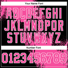 Load image into Gallery viewer, Custom Stitched Black Pink-White 3D Pattern Design Abstract Brush Stroke Sports Pullover Sweatshirt Hoodie