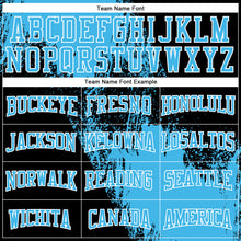 Load image into Gallery viewer, Custom Stitched Black Sky Blue-White 3D Pattern Design Abstract Brush Stroke Sports Pullover Sweatshirt Hoodie