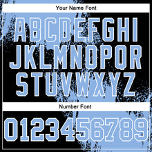 Load image into Gallery viewer, Custom Stitched Black Light Blue-White 3D Pattern Design Abstract Brush Stroke Sports Pullover Sweatshirt Hoodie