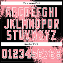 Load image into Gallery viewer, Custom Stitched Black Medium Pink-White 3D Pattern Design Abstract Brush Stroke Sports Pullover Sweatshirt Hoodie