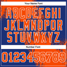 Load image into Gallery viewer, Custom Stitched Royal Orange-White 3D Pattern Design Abstract Brush Stroke Sports Pullover Sweatshirt Hoodie