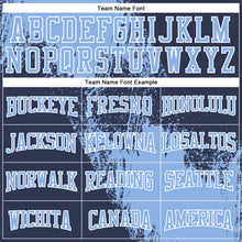 Load image into Gallery viewer, Custom Stitched Navy Light Blue-White 3D Pattern Design Abstract Brush Stroke Sports Pullover Sweatshirt Hoodie