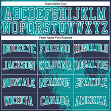 Load image into Gallery viewer, Custom Stitched Navy Teal-White 3D Pattern Design Abstract Brush Stroke Sports Pullover Sweatshirt Hoodie