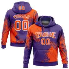 Load image into Gallery viewer, Custom Stitched Purple Orange-White 3D Pattern Design Abstract Brush Stroke Sports Pullover Sweatshirt Hoodie