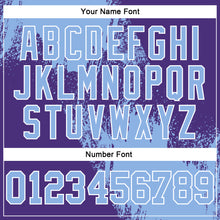 Load image into Gallery viewer, Custom Stitched Purple Light Blue-White 3D Pattern Design Abstract Brush Stroke Sports Pullover Sweatshirt Hoodie