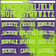 Load image into Gallery viewer, Custom Stitched Purple Neon Green-White 3D Pattern Design Abstract Brush Stroke Sports Pullover Sweatshirt Hoodie