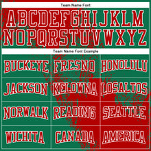 Load image into Gallery viewer, Custom Stitched Kelly Green Red-White 3D Pattern Design Abstract Brush Stroke Sports Pullover Sweatshirt Hoodie