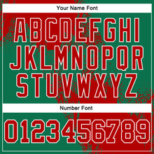 Load image into Gallery viewer, Custom Stitched Kelly Green Red-White 3D Pattern Design Abstract Brush Stroke Sports Pullover Sweatshirt Hoodie