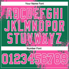 Load image into Gallery viewer, Custom Stitched Kelly Green Pink-White 3D Pattern Design Abstract Brush Stroke Sports Pullover Sweatshirt Hoodie