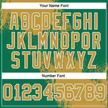 Load image into Gallery viewer, Custom Stitched Kelly Green Old Gold-White 3D Pattern Design Abstract Brush Stroke Sports Pullover Sweatshirt Hoodie