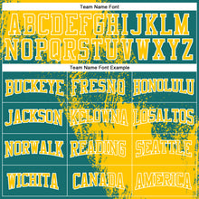 Load image into Gallery viewer, Custom Stitched Teal Yellow-White 3D Pattern Design Abstract Brush Stroke Sports Pullover Sweatshirt Hoodie