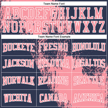 Load image into Gallery viewer, Custom Stitched Navy Medium Pink-White 3D Pattern Design Abstract Brush Stroke Sports Pullover Sweatshirt Hoodie