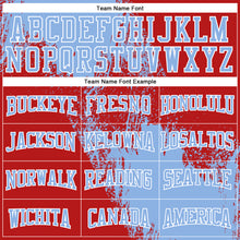 Load image into Gallery viewer, Custom Stitched Red Light Blue-White 3D Pattern Design Abstract Brush Stroke Sports Pullover Sweatshirt Hoodie