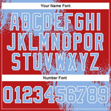 Load image into Gallery viewer, Custom Stitched Red Light Blue-White 3D Pattern Design Abstract Brush Stroke Sports Pullover Sweatshirt Hoodie