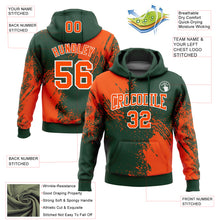 Load image into Gallery viewer, Custom Stitched Green Orange-White 3D Pattern Design Abstract Brush Stroke Sports Pullover Sweatshirt Hoodie
