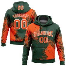 Load image into Gallery viewer, Custom Stitched Green Orange-White 3D Pattern Design Abstract Brush Stroke Sports Pullover Sweatshirt Hoodie