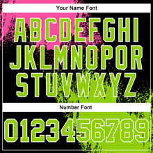 Load image into Gallery viewer, Custom Stitched Black Neon Green-Pink 3D Pattern Design Abstract Brush Stroke Sports Pullover Sweatshirt Hoodie