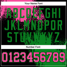 Load image into Gallery viewer, Custom Stitched Black Pink-Grass Green 3D Pattern Design Abstract Brush Stroke Sports Pullover Sweatshirt Hoodie