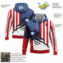 Load image into Gallery viewer, Custom Red US Navy Blue-Black 3D American Flag And Fish Hook Fishing Sports Pullover Sweatshirt Hoodie