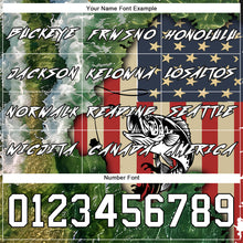 Load image into Gallery viewer, Custom Aurora Green White-Black 3D American Flag And Largemouth Bass Fish Fishing Sports Pullover Sweatshirt Hoodie