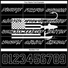 Load image into Gallery viewer, Custom Black White 3D American Flag And Fish Hook Fishing Sports Pullover Sweatshirt Hoodie