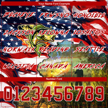 Load image into Gallery viewer, Custom Navy Red-White 3D American Flag And Smallmouth Bass Fish Fishing Sports Pullover Sweatshirt Hoodie