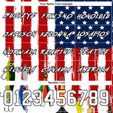 Load image into Gallery viewer, Custom White US Navy Blue Red-Black 3D American Flag And Fish Hook Fishing Bait Sports Pullover Sweatshirt Hoodie