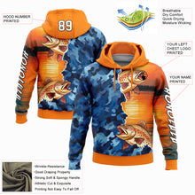 Load image into Gallery viewer, Custom Bay Orange Camo-Black 3D Trout Fish Fishing Sports Pullover Sweatshirt Hoodie