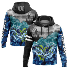 Load image into Gallery viewer, Custom Black Camo-White 3D Largemouth Bass Fish Fishing Sports Pullover Sweatshirt Hoodie