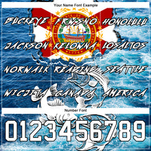 Load image into Gallery viewer, Custom Lakes Blue White Black 3D New Hampshire Flag And Largemouth Bass Carp Fish Fishing Sports Pullover Sweatshirt Hoodie