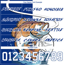 Load image into Gallery viewer, Custom Thunder Blue White 3D Largemouth Bass Fish Fishing Sports Pullover Sweatshirt Hoodie