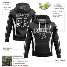Load image into Gallery viewer, Custom Stitched Black White 3D Pattern Design Color Blocking Stripe Sports Pullover Sweatshirt Hoodie