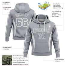 Load image into Gallery viewer, Custom Stitched Gray White 3D Pattern Design Color Blocking Stripe Sports Pullover Sweatshirt Hoodie