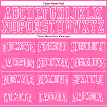 Load image into Gallery viewer, Custom Stitched Pink White 3D Pattern Design Color Blocking Stripe Sports Pullover Sweatshirt Hoodie