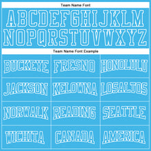 Load image into Gallery viewer, Custom Stitched Sky Blue White 3D Pattern Design Contrast Color Stripe Sports Pullover Sweatshirt Hoodie