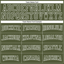 Load image into Gallery viewer, Custom Stitched Olive White 3D Pattern Design Contrast Color Stripe Sports Pullover Sweatshirt Hoodie