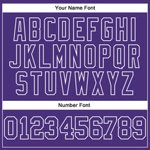 Load image into Gallery viewer, Custom Stitched Purple White 3D Pattern Design Contrast Color Stripe Sports Pullover Sweatshirt Hoodie