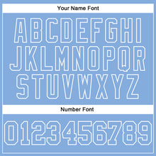 Load image into Gallery viewer, Custom Stitched Light Blue White 3D Pattern Design Contrast Color Stripe Sports Pullover Sweatshirt Hoodie