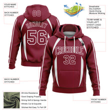 Load image into Gallery viewer, Custom Stitched Crimson White 3D Pattern Design Contrast Color Stripe Sports Pullover Sweatshirt Hoodie