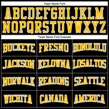 Load image into Gallery viewer, Custom Stitched Black Gold-White 3D Pattern Design Segmentation Patchwork Stripe Sports Pullover Sweatshirt Hoodie