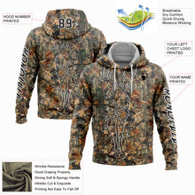 Load image into Gallery viewer, Custom Camo Black-White 3D Deer Hunting Sports Pullover Sweatshirt Hoodie
