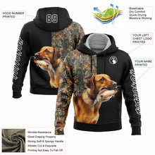 Load image into Gallery viewer, Custom Black White 3D Pheasant Hunting With Dog Sports Pullover Sweatshirt Hoodie