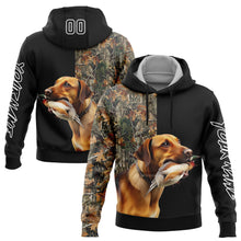 Load image into Gallery viewer, Custom Black White 3D Pheasant Hunting With Dog Sports Pullover Sweatshirt Hoodie