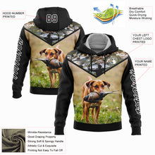 Load image into Gallery viewer, Custom Black White 3D Bow Hunter And Pheasant Hunting With Dog Sports Pullover Sweatshirt Hoodie