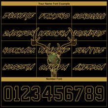 Load image into Gallery viewer, Custom Black Cmao-Old Gold 3D Deer Hunting Sports Pullover Sweatshirt Hoodie