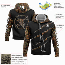 Load image into Gallery viewer, Custom Black White-Camo 3D Duck Gun Hunting Sports Pullover Sweatshirt Hoodie