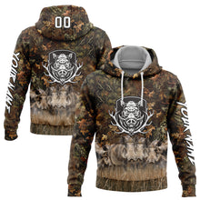 Load image into Gallery viewer, Custom Camo White-Black 3D Wild Boar Hunting Sports Pullover Sweatshirt Hoodie