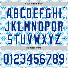 Load image into Gallery viewer, Custom Stitched White Royal 3D Pattern Design Evil Eyes Sports Pullover Sweatshirt Hoodie