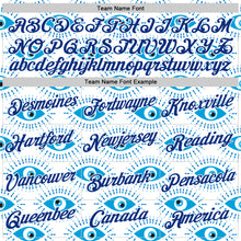 Load image into Gallery viewer, Custom Stitched White Royal 3D Pattern Design Evil Eyes Sports Pullover Sweatshirt Hoodie
